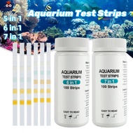 100pcs Aquarium Test Strips 5/6/7 in 1 Fish Tank Test Kit Freshwater Saltwater Water Paper pH Test S