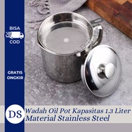 Oil Pot stainless steel Oil filter container 1.3 liter capacity used Oil container / container + Oil