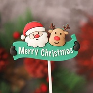 Gratis Ongkir - Cake Topper Merry Christmas / Hiasan Kue Tema Natal