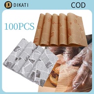 100pcs 15x15cm Oil-Proof Wax Paper Food Baking Barbecue Burger Fries Kitchen Accessory