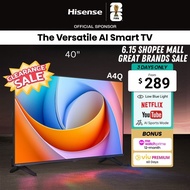 Hisense A4 40 inch AI TV | FHD | Natural Colour Enhancer | Dolby Audio | DTS | AI Sport Mode