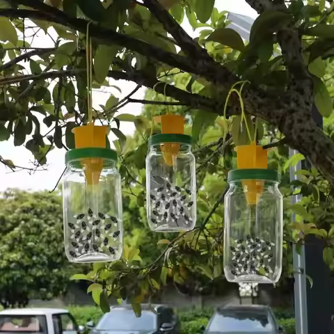 Reusable Hanging Fly Wasp Traps Outdoor Garden Orchard Asian Hornet Catcher Drosophila Attractant Tr