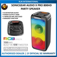 Sonicgear AudioX Pro 800 HD | RGB Karaoke wireless speaker| Hi- Definition audio with 1-year official warranty -Dual mic