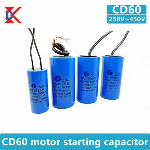 CD60 Motor Run Capacitors 250V 450V 50UF 75UF 100UF 150UF 200UF 250UF 300UF 350UF 400UF 450UF 500UF 