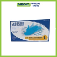 ASSURE Blue Soft Nitrile Powder-Free Gloves Size L - By Medic Drugstore
