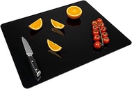 Tempered Glass Cutting Board for Kitchen, Clear Glass Cutting Board with Rubber Feet and Rounded Cor