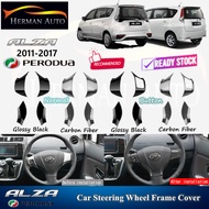 HermanAuto Perodua Alza 2014-2021 Car Steering Wheel Frame Cover Accessories