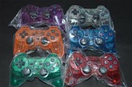 滿額ps2遊戲機無線手把ps2遊戲機電腦pc無線手把彩色透明手柄5個