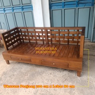 Bangku bale bale minimalis kayu jati mebel jepara kursi teras panjang