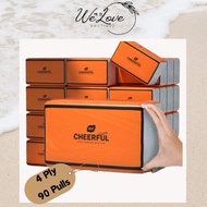 CHEERFUL Orange Tissue Paper Premium Facial Tissue Quality Tissue 4ply Cotton tissue -90PCS