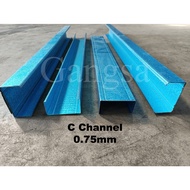 C Channel 153 / Biru Besi C 0.75mm (6.5 FEET) / Besi Bumbung C