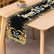 Happy Anniversary Table Runner, Happy 35th Anniversary Table Runner, 35th Wedding Anniversary Kitche