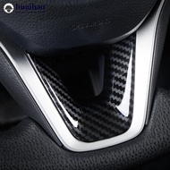 HUAIHAO Carbon Fiber Car Interior Decoration Steering Wheel Panel Sequins Cover Bottom Trim Sticker 