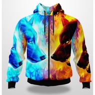 Cool Men's Jacket Fire and Ice Wolf // Fire and Ice Wolf Jacket