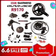 Shimano Dura Ace Di2 R9170 Groupset Electric Parts 2x11 Speed Road Bike 22s R9100 Crankset Cassette R9150 Front Rear Derailleur BT-DN110 SM-BCR2 EW-SD50 Electric Wire RS910 JC41 Junction Hydraulic Disc Brake Flat Mount