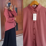 KEMEJA HOT KARINA blouse by ZALFA OUTFIT / plain blouse / plain shirt / rayon blouse ღ 855