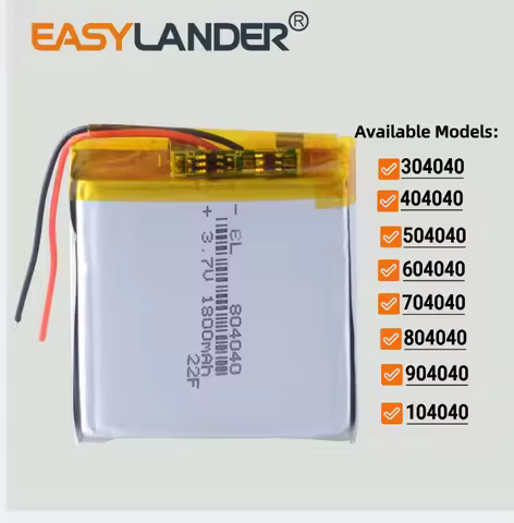 604040 3.7V 1000mAh Lithium li Polymer Li-ion Rechargeable Battery 304040 404040 504040 704040 80404