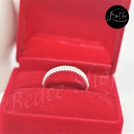 แหวนเพชร แหวนเงินแท้เคลือบทองคำขาว แหวนเงินแท้ เงินแท้ทั้งวง ไม่ใช่เงินชุบ (เบอร์ 6) สำหรับผู้หญิง BedeeSilver BedeeShop รุ่น BD-R-011