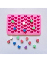 1個愛心形狀55孔矽膠巧克力/糖果/潤膚蠟/冰塊模具