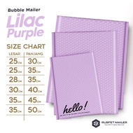 BUBBLE ENVELOPE - BUBBLE MAILER - BUBBLE PACKING HELLO Lilac 25 cm x 30 cm