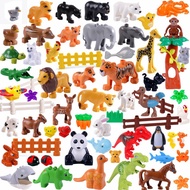 Big Size Diy Building Blocks Animal Accessories Figures Lion Panda Compatible with LEGO Duplo Toys f
