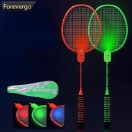 FOREVERGO 2PCS LED Badminton Racket Set with Storage Bag Super Lightweight High Elasticity Durable R
