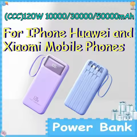 (CCC)120W 10000/30000/50000mAh Power Bank for IPhone Huawei and Xiaomi Mobile Phones Large-capacity 
