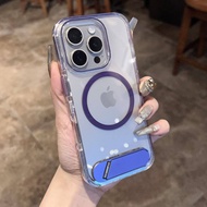 Sup&LV | Magnetic Bracket iPhone Case Transparent Shockproof