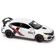 🔥HOT🔥Sonice รถโมเดล Diecast ของเล่นสำหรับ Honda 10th Civic FK8 ประเภท R 1:32 คอลเลกชันไฟของขวัญ & เส
