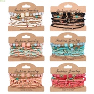 8 Pieces/Set Bohemi an Women Bracelet Hand Beaded Romantic Element Bracelet Set