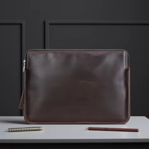 Genuine Leather Laptop Sleeve Case For Macbook Pro 16 Dell ASUS Galaxy Book Thinkpad 16 inch Briefca