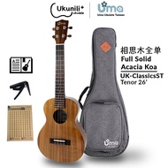 Uma Ukulele 26'Tenor Full Solid Acacia Koa UMA-ClassicsST