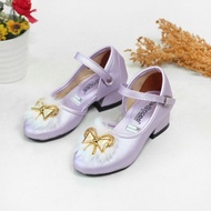 Girls' Shoes with 3CM Heels and Ribbon Fur Motif CP04
