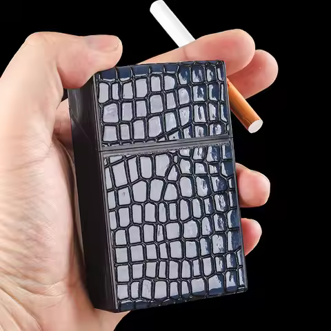 Personal Imitation Snake Pattern Cigarette Case Automatic Flap Eco-friendly Plastic Tobacco Holder P
