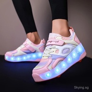 Girls's Shoes with Wheels Speed Roller Skates Racing Sneaker with 4 Wheels Roller Skate Shoes for Da