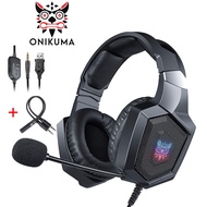 <EX SHOP> ONIKUMA K8 Gaming Headset with Mic and Noise Cancellation Headphone Gaming  with Led Light