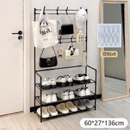 簡易鞋架子 門口家用多層一體式衣帽架 出租屋鞋櫃 收納 鞋子（平行進口）（快遞送貨上門）