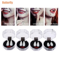 Butterfly///（~） 1 Pair Vampire+Solid Glue Kit Resin Cosplay Zombie Werewolf Fake Denture Tooth