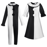 Broken Soul Clown cos Costume Halloween Horror cosplay Clown cosplay Black White Stitching Costume 2