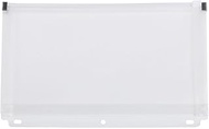 JAM PAPER Plastic 3 Hole Punch Binder Envelopes with Zip Closure - #10 Wallet Booklet - 6 x 9 1/2 - 
