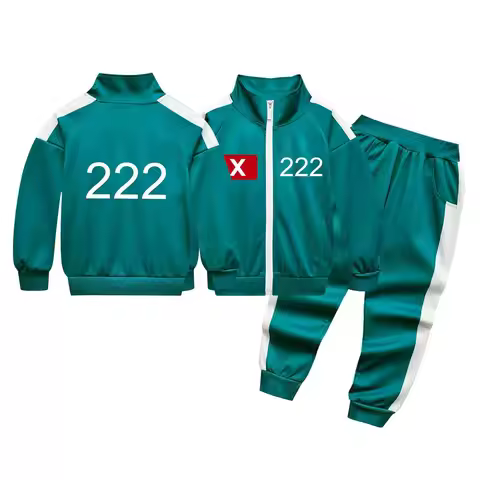 Cosplay Costume Kids Round Six T-shirt Cosplay Costume Suit 456 Tracksuit Calamari Games Caarnival P