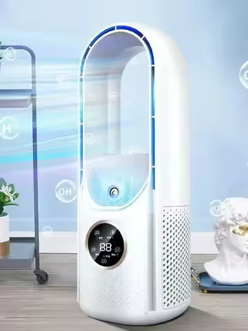 Lenovo Electric Bladeless Fan USB Air Cooling Fan 6 Gear Mini Conditioner Fan Portable Desktop Blade