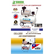 Swan DR 1.5Hp 22Liter Silent Oil-Free Air Compressor JKKP / DOSH