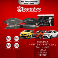 PERODUA MYVI LAGI BEST 1.3 / 1.5 ( 2011~2017)  AXIA  BEZZA FRONT (DEPAN)  BREMBO BRAKE PAD 100% ORIG