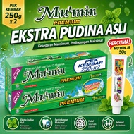 MU'MIN Premium Ubat Gigi - Ekstra Pudina Asli 250g x 2 FREE MU'MIN JR Ubat Gigi TP 50g