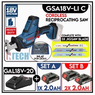 BOSCH GSA18V-LI C / GSA18VLIC 18V CORDLESS RECIPROCATING SAW C/W GAL18V-20 CHARGER + 2.0AH BATTERY