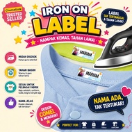 52Pcs Sticker Nama Sticker Baju Iron On Sticker Nama Baju Iron Label Nama Label Baju Iron On Fabric