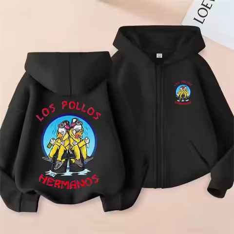 Tv Show Breaking Bad Los Pollos Hermanos Merch Zipper Hoodie Unisex Heisenberg Walter Jesse Pinkman 