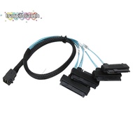 TRACYILLOIAN Mini SAS HDD Cable, High Speed 12Gbps SFF 8643 to 4 SAS 29P Cable, durable 50cm/1.6ft S