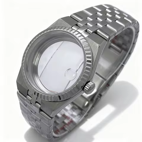 36.5mm Lady-Land Watch Case Fit 31mm Honeycomb Motif Dial For Seiko Oyster Perpetual Dweller NH35 Au